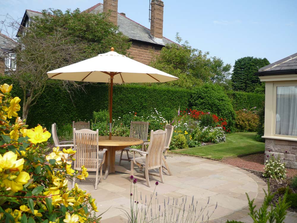 The patio at West Acre House