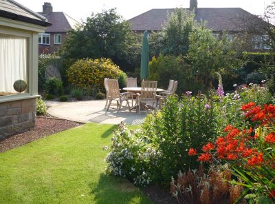 The patio at West Acre House