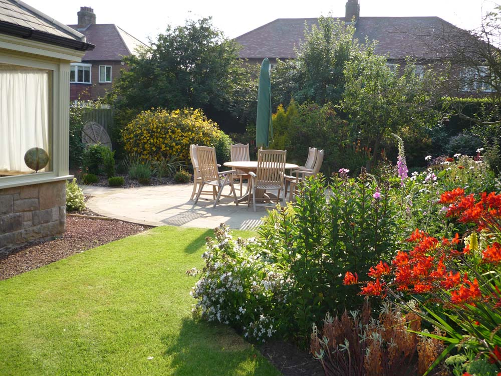 The patio at West Acre House